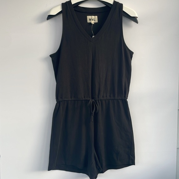 MWL Madewell Breeze Drawstring Romper Black Sleeveless Size Small - Picture 6 of 14